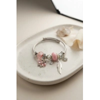 Pembe Kelebek Charmlı Bileklik