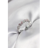 Pembe Zirkon Taşlı Kelebek Model Kadın Yüzük