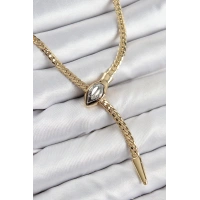 Pirinç Asansörlü Yılan Model Gold Renk Kadın Kolye