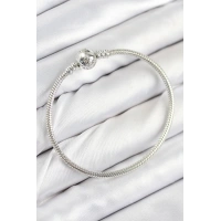 Pirinç Charm Topcuk Model Gümüş Renk Kadın Bileklik