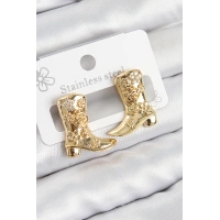 Pirinç Çizme Model Gold Renk Kadın Küpe