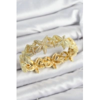 Pirinç Deniz Yıldızı Model Gold Renk Lastikli Kadın Bileklik