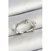 Pirinç Düğüm Figürlü Zirkon Taşlı Gümüş Renk Ayarlanabilir Kadın Yüzük