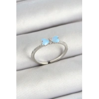 Pirinç Fiyonk Figürlü Zirkon Taşlı Gümüş Renk Ayarlanabilir Kadın Yüzük