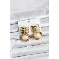 Pirinç Gold Krem Renk Vintage Kadın Küpe