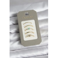 Pirinç Gold Renk 5li Yüzük Seti