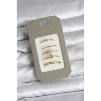 Pirinç Gold Renk 5li Yüzük Seti