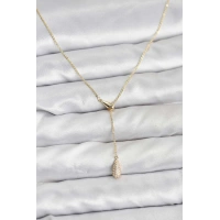 Pirinç Gold Renk Asansörlü Damla Model Kadın Kolye