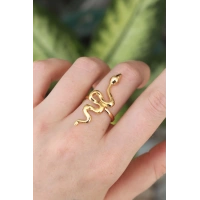 Pirinç Gold Renk Ayarlanabilir Yılan Yüzük