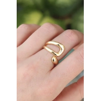 Pirinç Gold Renk Ayarlanabilir Yüzük