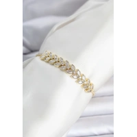 Pirinç Gold Renk Başak Model Su Yolu Kadın Bileklik