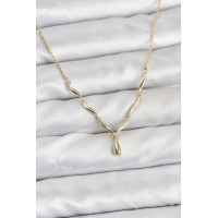 Pirinç Gold Renk Damla Model Kadın Kolye