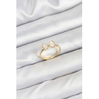 Pirinç Gold Renk Fiyonk Model Kadın Yüzük