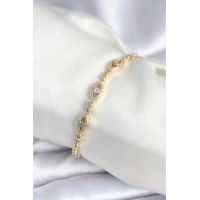 Pirinç Gold Renk Göz Model Kadın Bileklik