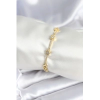 Pirinç Gold Renk Halley Yıldız Model Kadın Bileklik