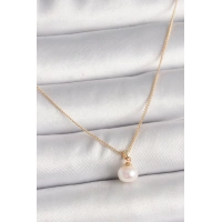 Pirinç Gold Renk İnci Model Kadın Kolye