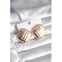 Pirinç Gold Renk İşleme Detay Kadın Küpe