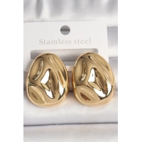 Pirinç Gold Renk İşlemeli Damla Model Kadın Küpe