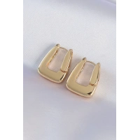 Pirinç Gold Renk Kalın Küpe