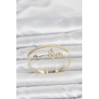 Pirinç Gold Renk Kelebek Model Kadın Bileklik