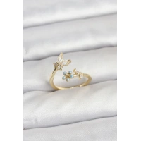 Pirinç Gold Renk Kelebek Model Kadın Yüzük