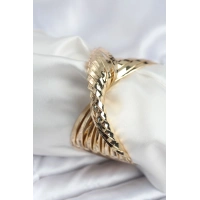 Pirinç Gold Renk Kıvrımlı Yarım Kelepçe Bileklik