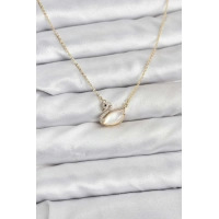 Pirinç Gold Renk Kuğu Model Kadın Kolye