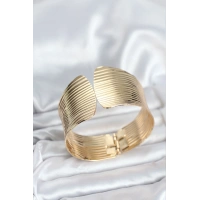 Pirinç Gold Renk Levha Model Kadın Bileklik