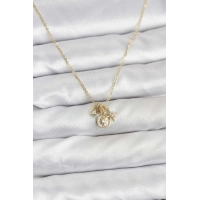 Pirinç Gold Renk Minimal Charmlı Kadın Kolye