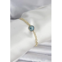 Pirinç Gold Renk Nazar Model Kadın Bileklik