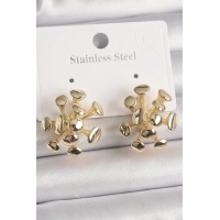 Pirinç Gold Renk Virüs Figür Model Kadın Küpe