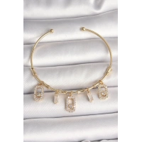 Pirinç Gold Renk Sallantı Zirkon Taşlı Messika Figür Charm Kadın Bileklik