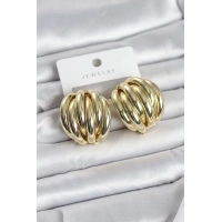 Pirinç Gold Renk Vintage Kadın Küpe