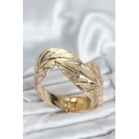 Pirinç Gold Renk Yaprak Model Kadın Bileklik