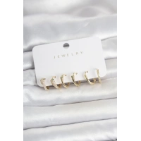 Pirinç Gold Renk Yılan Model Kadın Küpe Seti
