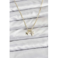 Pirinç Gold Renk Yıldız Minimal Kadın Kolye