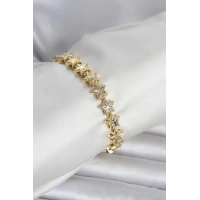 Pirinç Gold Renk Yıldız Model Kadın Bileklik