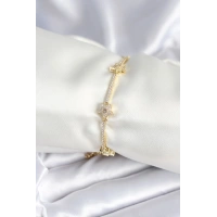 Pirinç Gold Renk Yıldız Model Kadın Bileklik