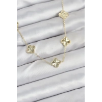 Pirinç Gold Renk Yonca Kadın Kolye