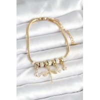 Pirinç Gold Renk Yusufçuk Charmlı Kadın Bileklik