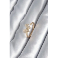 Pirinç Gold Renk Zirkon Taş Detay Kelebek Model Kadın Yüzük