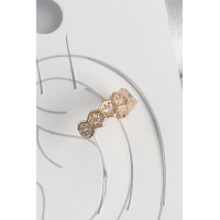 Pirinç Gold Renk Zirkon Taşlı Bal Peteği Model Kadın Kıkırdak Küpe