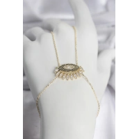 Pirinç Gold Renk Zirkon Taşlı Göz Model Kadın Şahmeran