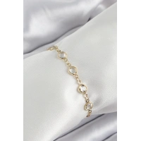 Pirinç Gold Renk Zirkon Taşlı Kadın Bileklik