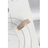 Pirinç Gold Renk Zirkon Taşlı Kadın Kıkırdak Küpe