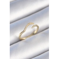 Pirinç Gold Renk Zirkon Taşlı Kadın Yüzük