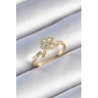 Pirinç Gold Renk Zirkon Taşlı Kadın Yüzük