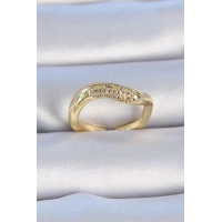 Pirinç Gold Renk Zirkon Taşlı Kadın Yüzük