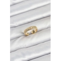 Pirinç Gold Renk Zirkon Taşlı Kutup Yıldızı Model Kadın Yüzük