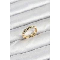 Pirinç Gold Renk Zirkon Taşlı Vintage Kadın Yüzük